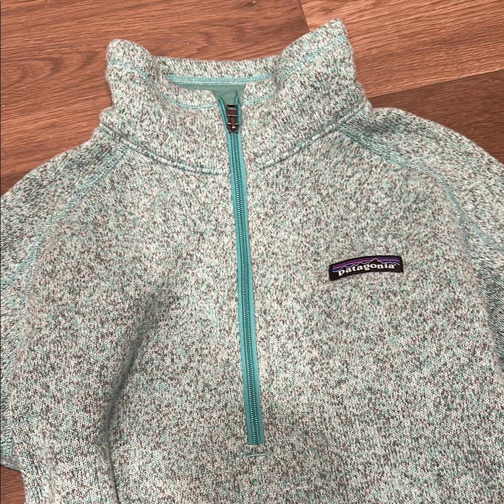 Patagonia Quarter Zip Teal Sweatshirt